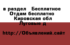  в раздел : Бесплатное » Отдам бесплатно . Кировская обл.,Луговые д.